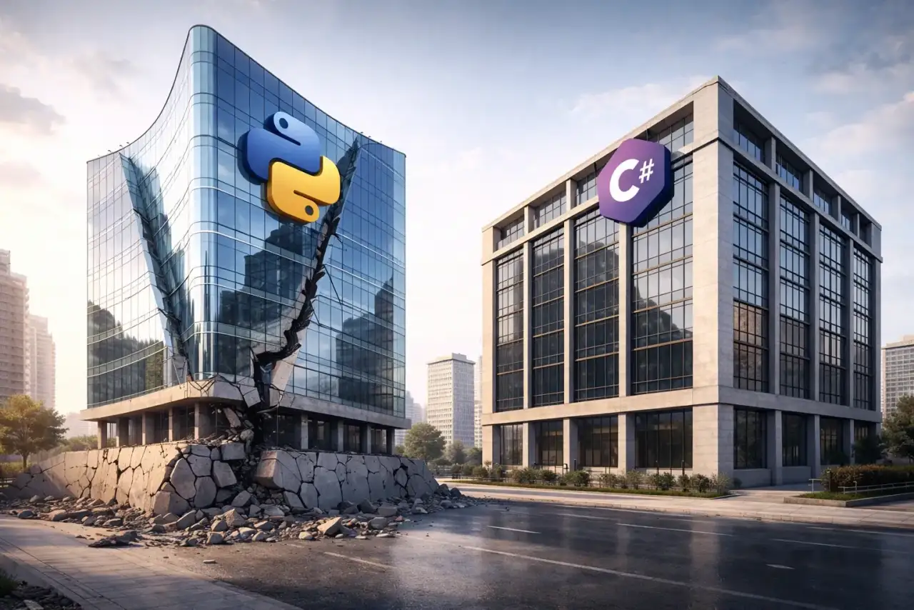 Differenza tra C# e Python: esce quando il software cresce